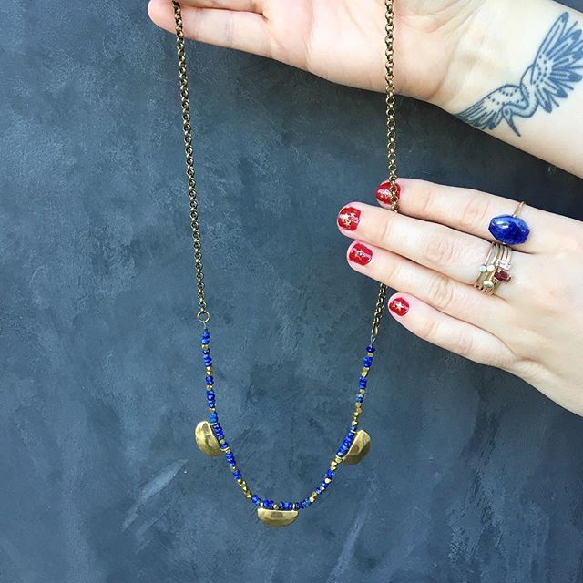 Lapis is one of our favorite stones... the color is so vibrant & striking! Plus it's said to help promote inner power, organization and help enhance creativity. (In case you needed to further justify why these pieces should be yours).