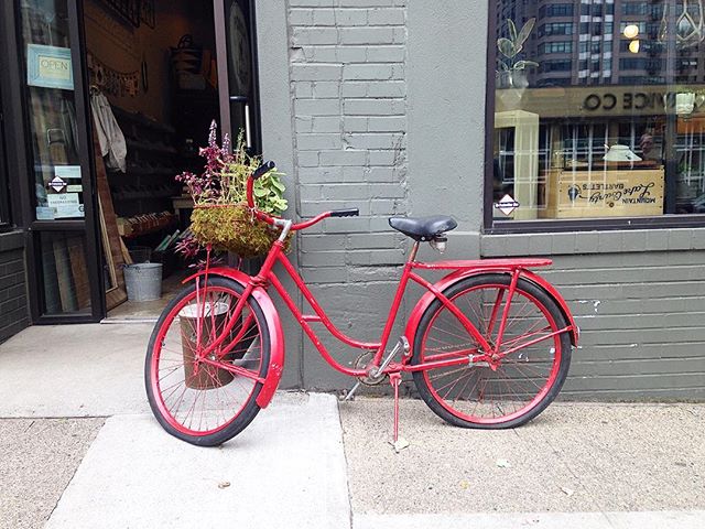 The red bike will be out at 11:00 am, and we are open until 7:00 pm today! Can't wait to say hello to everyone!