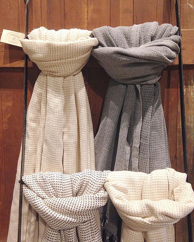 Waiting for those snuggly autumn days so we can wear these cozy cotton scarves ️