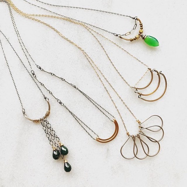This Saturday along with our letter writing event we will be showcasing the lovely work of @amyolsonjewelry Stop by and meet the artist herself from 1-5 and pick out something special for yourself or your sweetie.