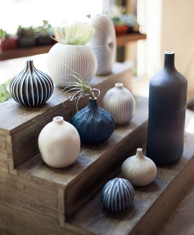 We are fully restocked with our favorite porcelain vases. Perfect as an airplant or a tiny bouquet holder. So many patterns and shapes to play with!
