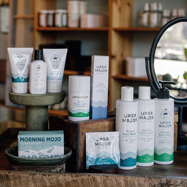 We're stocked up on all of your favorite Ursa Major face and body products.  Our favorites: the No BS Deodorant (baking soda free) and the Travel Face Wipes.  Stop in and try something new.  We've got samples!