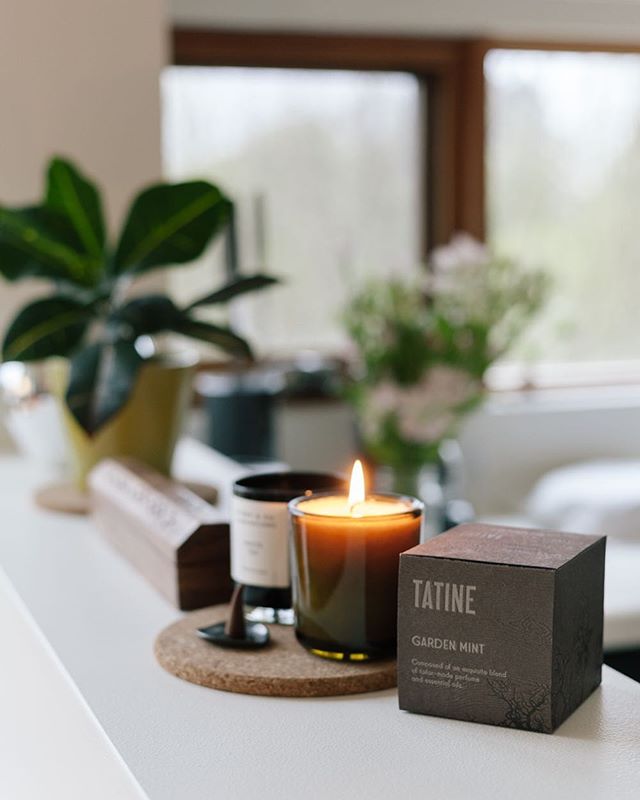 The scent of fresh summer herbs in this candle by Tatine. We couldn't resist it and took one of them home already  Stop by today to get yours!